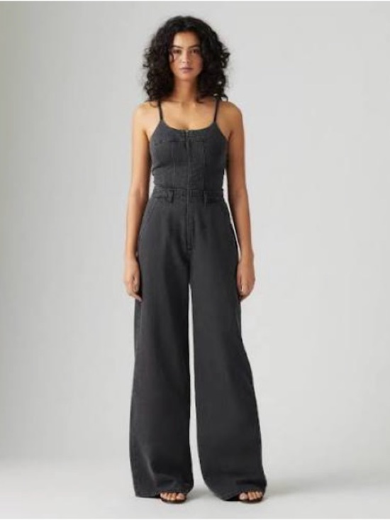 Levi's Pants - Levi's BUSTIER JUMPSUIT Black Wide-Leg Denim Jumpsuit